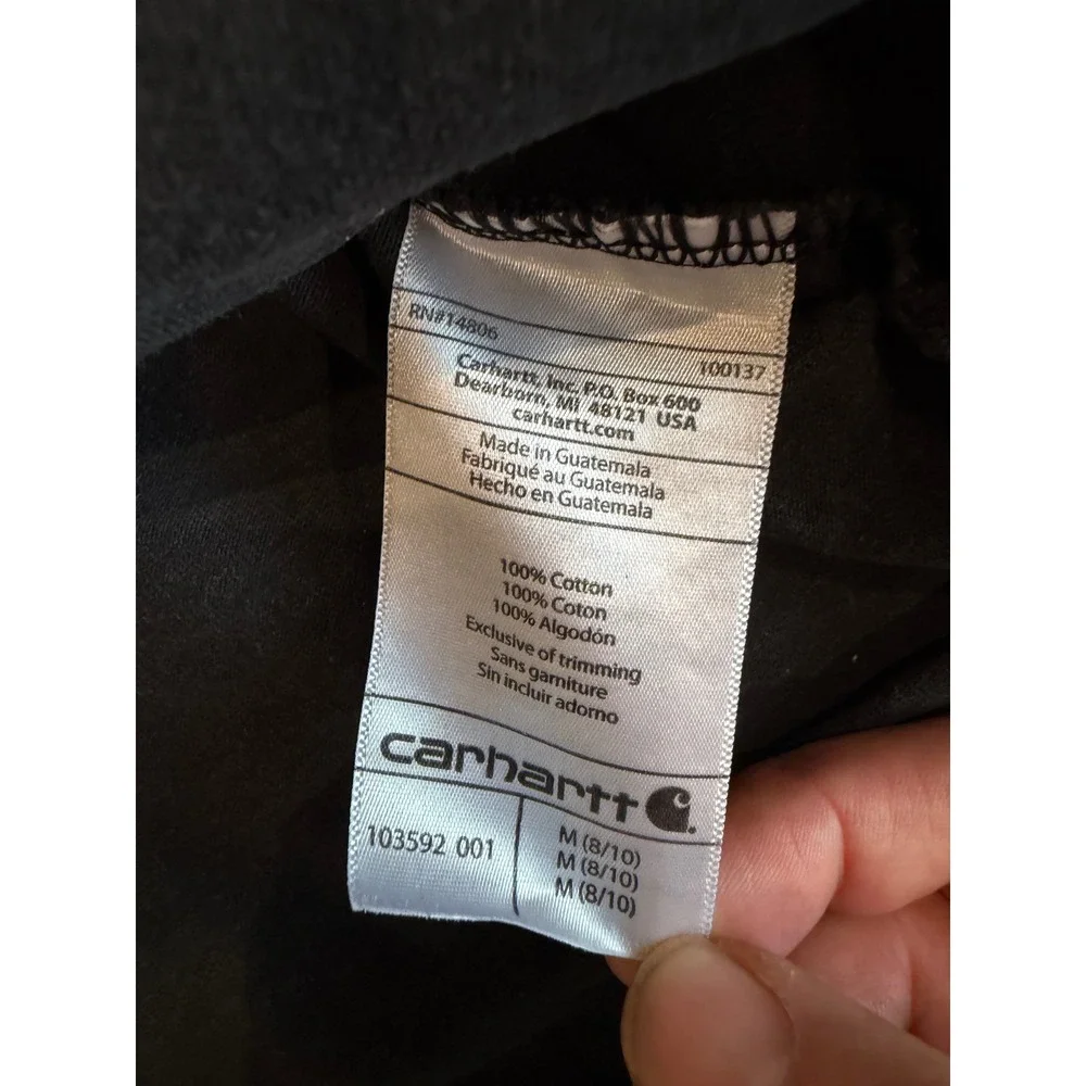 Carhartt Boys Black Logo Graphic T-Shirt Short Sleeve Original Fit Size M 8-10